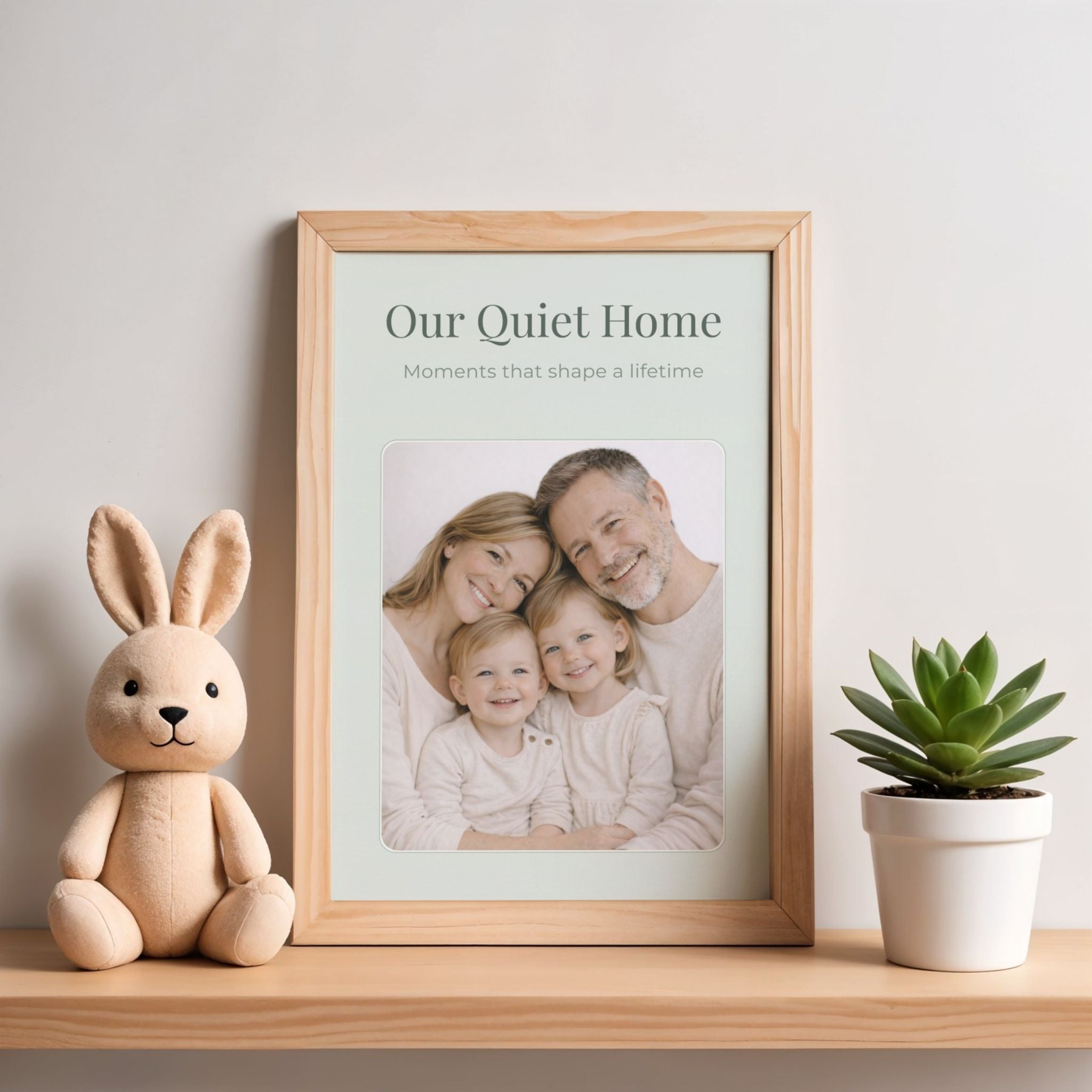 Personalized family wall art printable with custom family photo frame