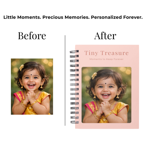 Personalized Baby Photo & Name Notebook – A5 Lined | 100 GSM | 120 Pages