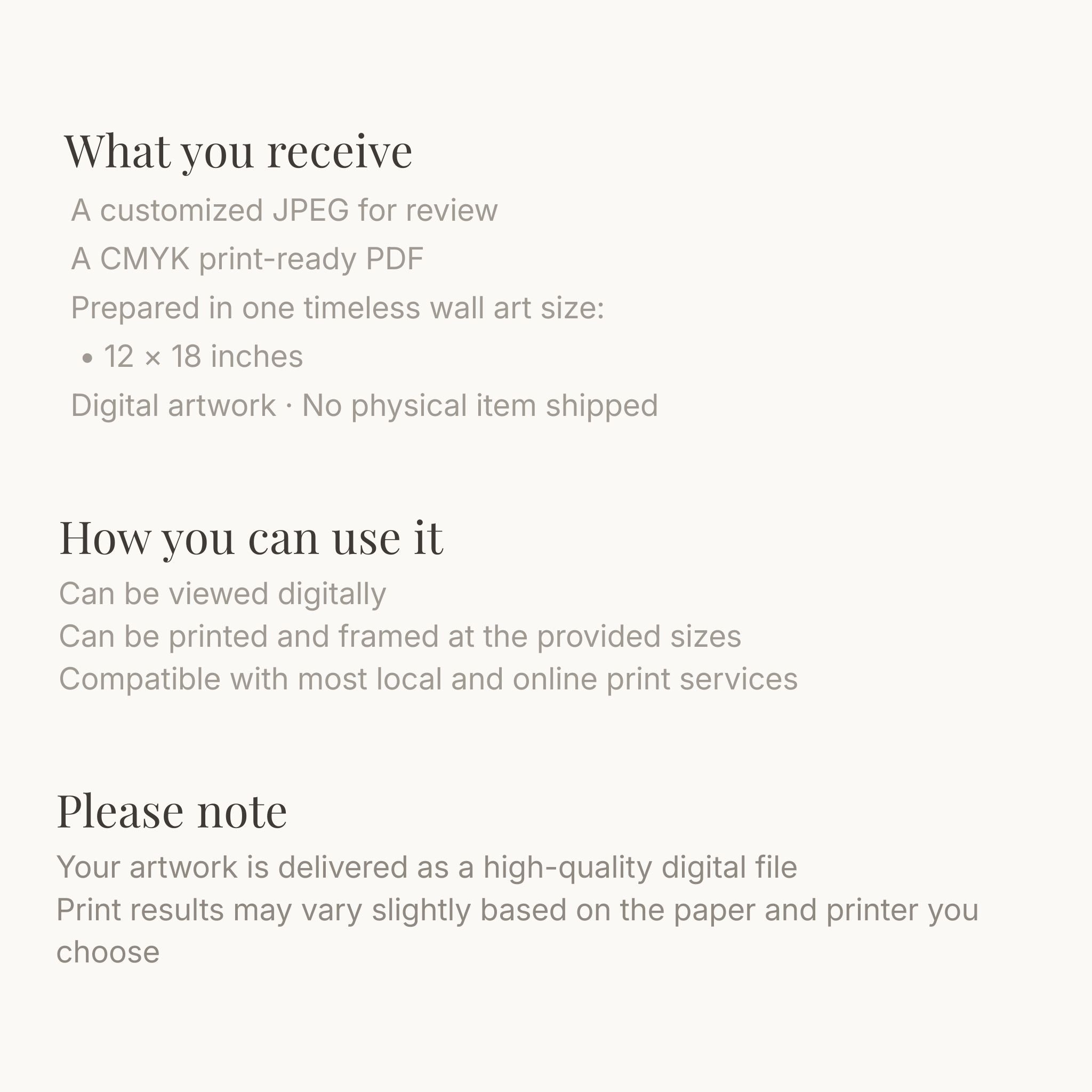 Personal Identity Wall Art Printable | Personalized Portrait Frame | Minimal Home Decor | Meaningful Gift