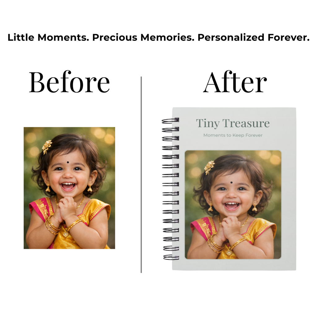 Personalized Baby Photo & Name Notebook – A5 Lined | 100 GSM | 120 Pages
