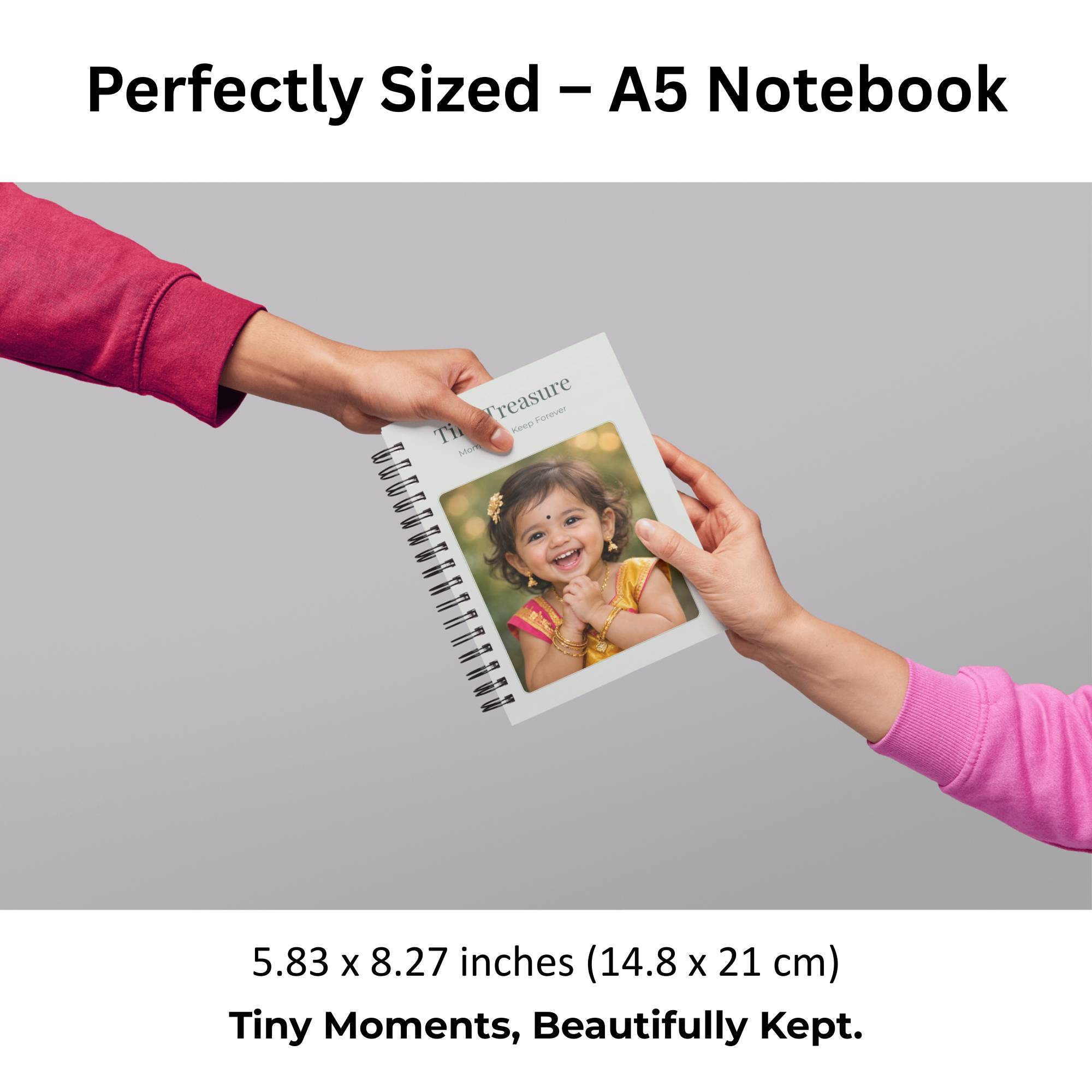 Personalized Baby Photo & Name Notebook – A5 Lined | 100 GSM | 120 Pages