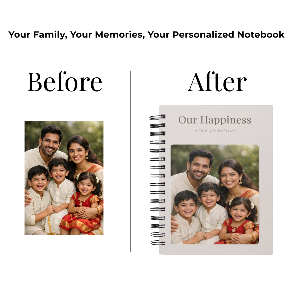 Personalized Family Photo & Name Notebook – A5 Lined | 100 GSM | 120 Pages