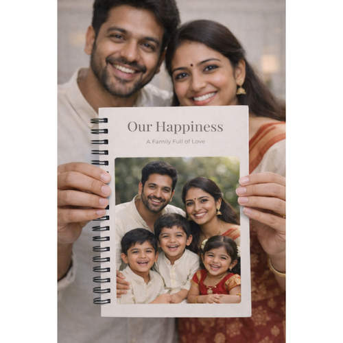 Personalized Family Photo & Name Notebook – A5 Lined | 100 GSM | 120 Pages