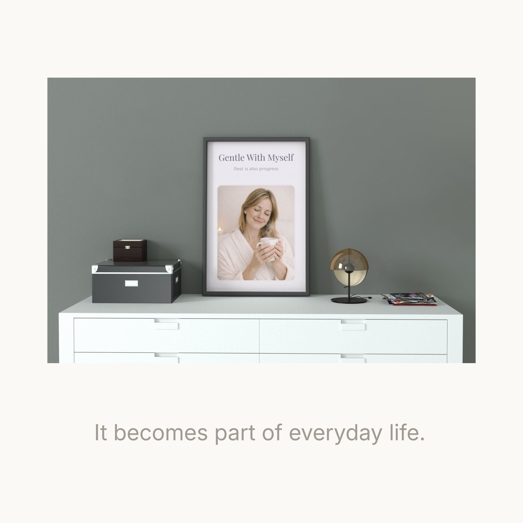 Women Self-Care Wall Art Printable | Personalized Portrait Frame | Minimal Home Decor | Quiet Luxury Art